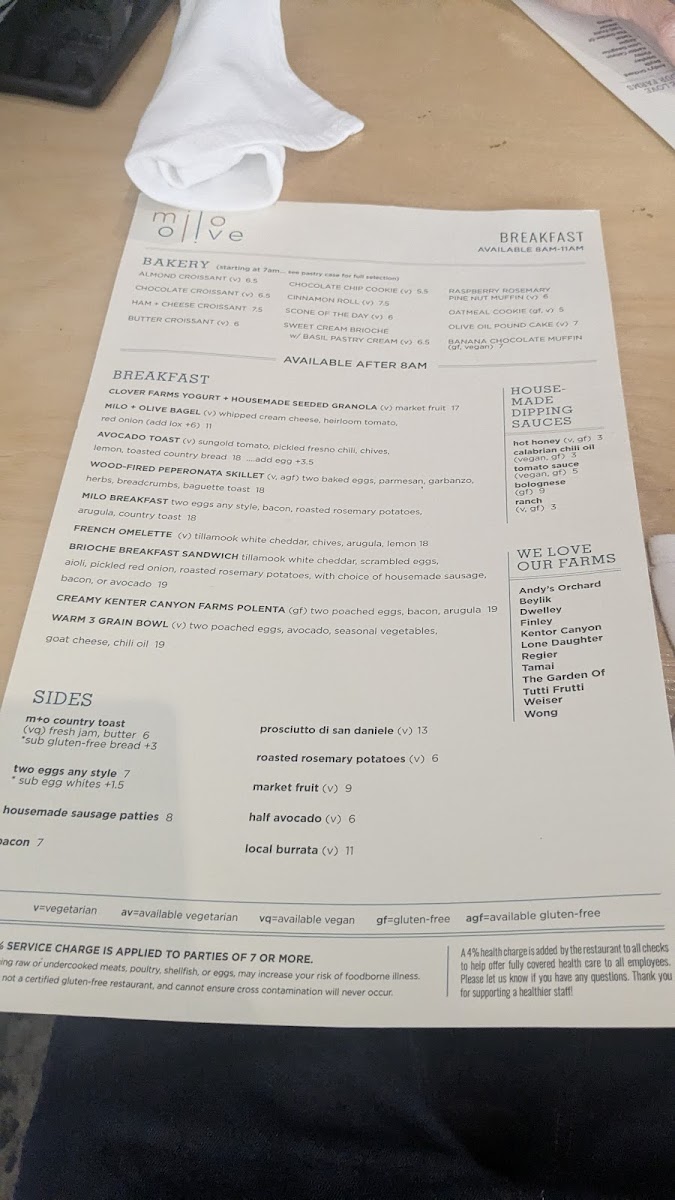 Milo & Olive Menu - Image 3